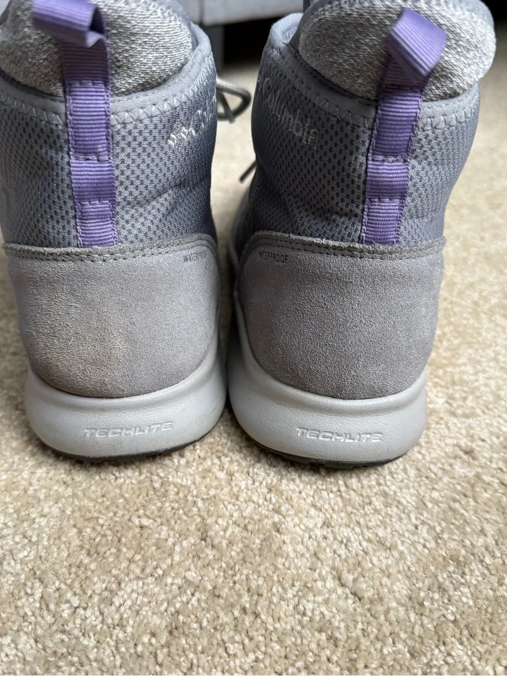Columbia Gray and Lavender Women's Lace-Up Hiking /SnowWaterproof Boots Size 8